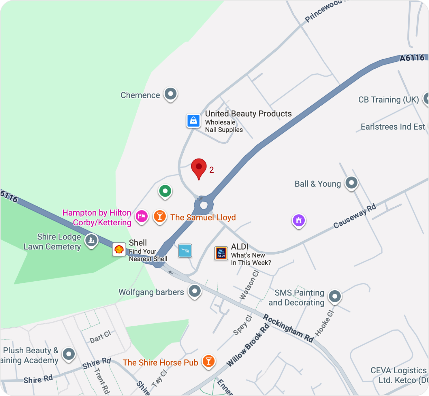 Map showing LockUp24 Corby location